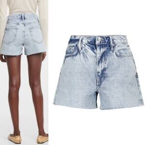 Frame Le Simone Richlake High-Rise Denim Shorts Sz‎ 28" Chic Distressed Summer
